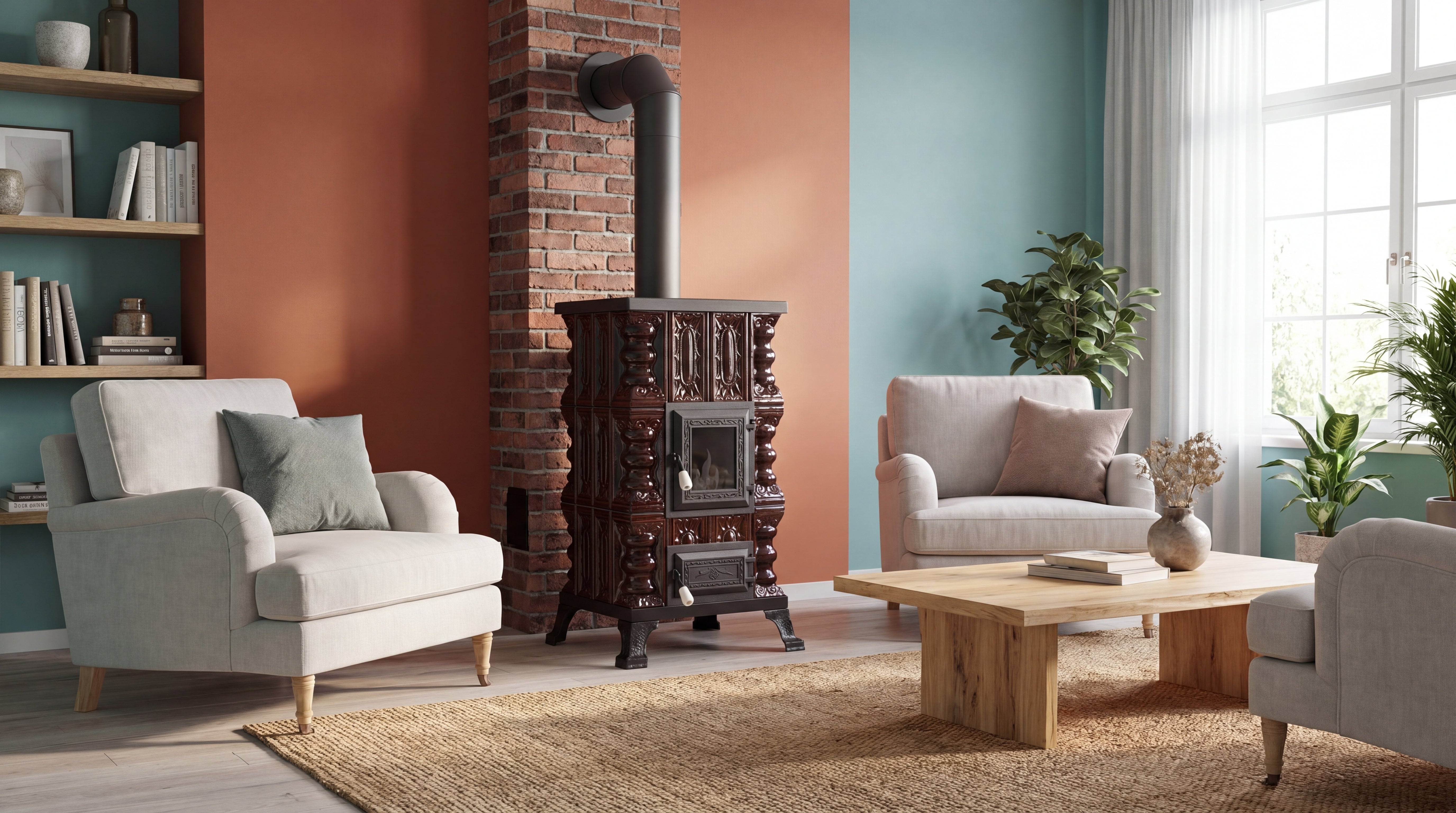POÊLE CÉRAMIQUE MODÈLE 15 MARRON 5 kW