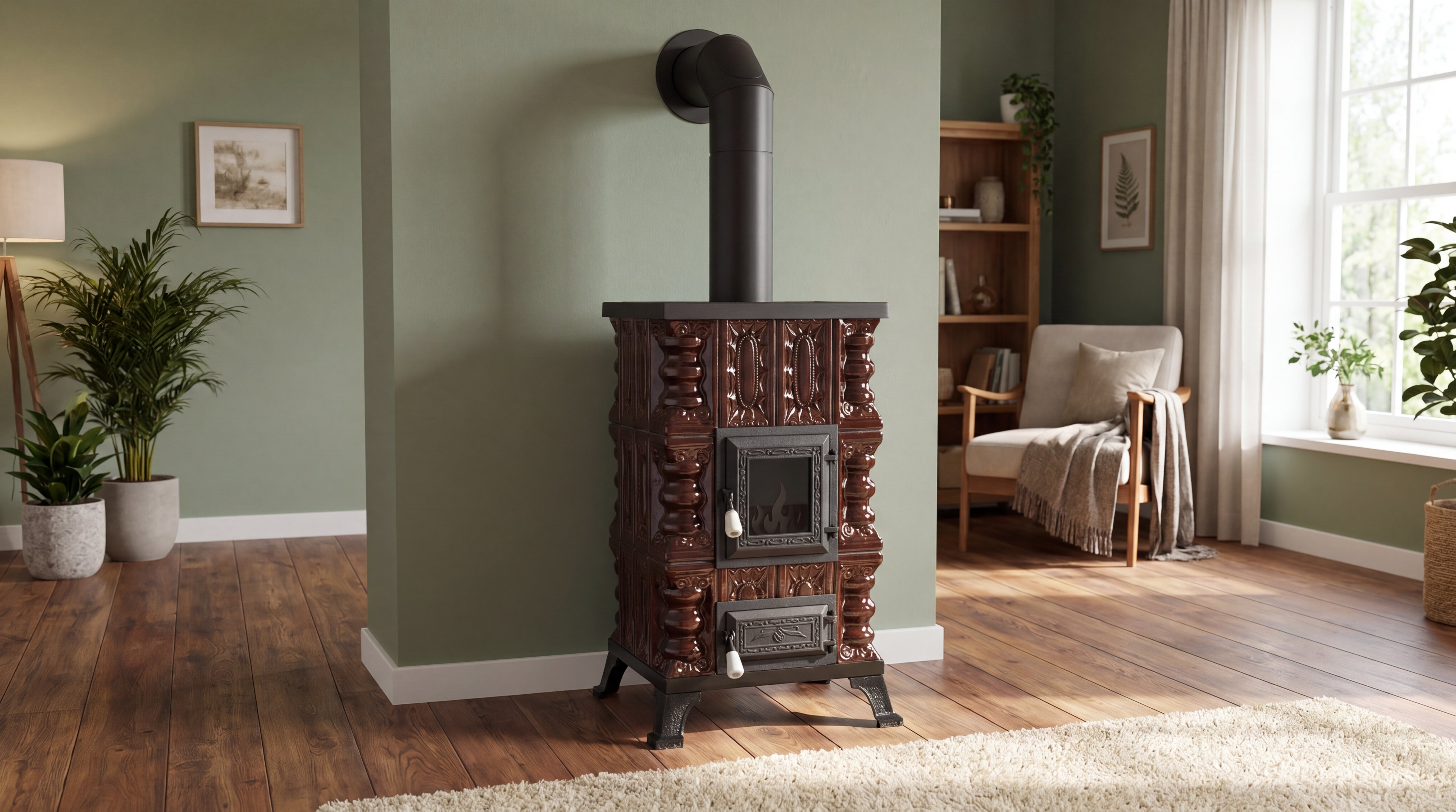 POÊLE CÉRAMIQUE MODÈLE 15 MARRON 5 kW