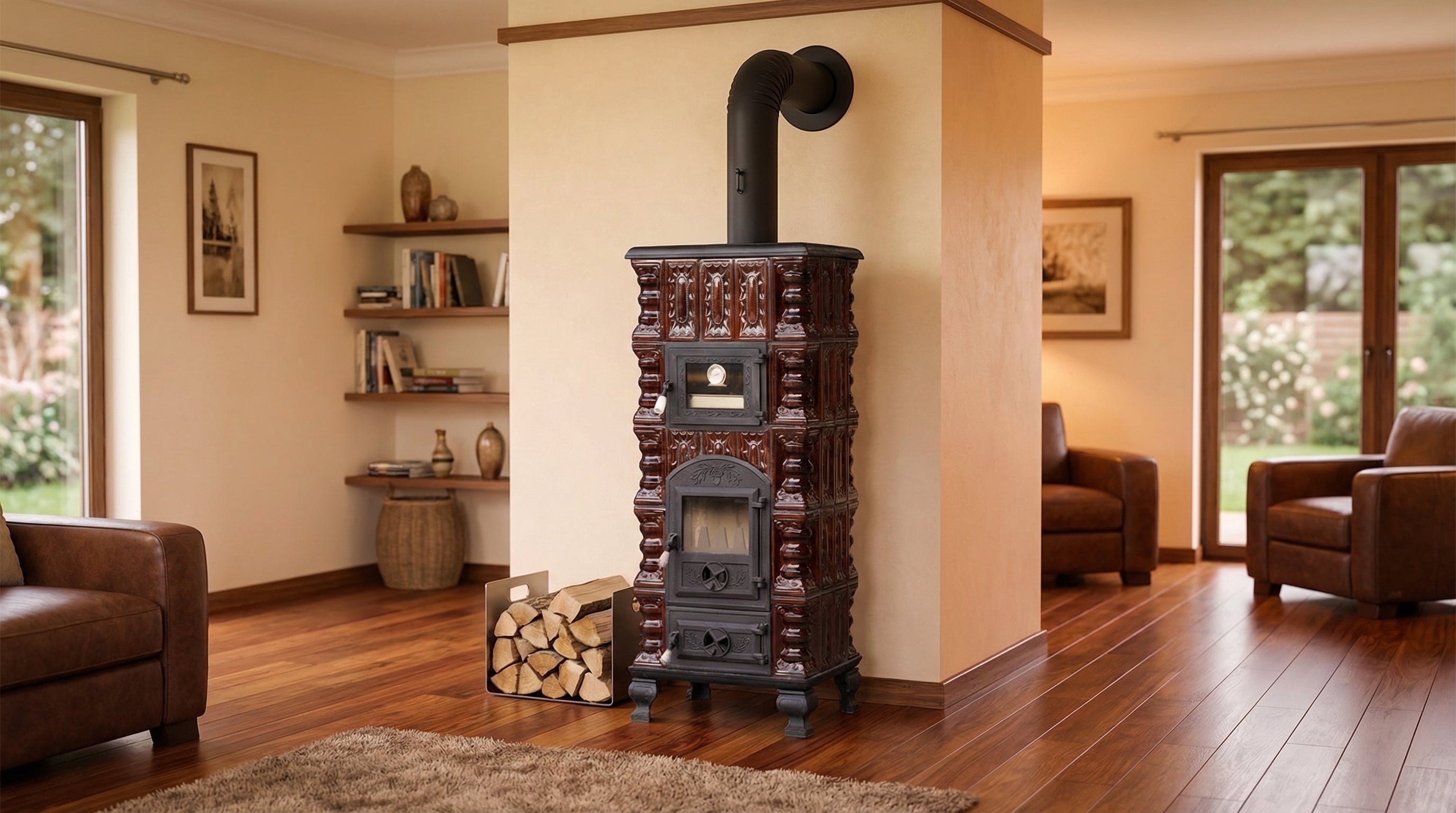 POÊLE CÉRAMIQUE MODÈLE 5 MARRON 10 kW