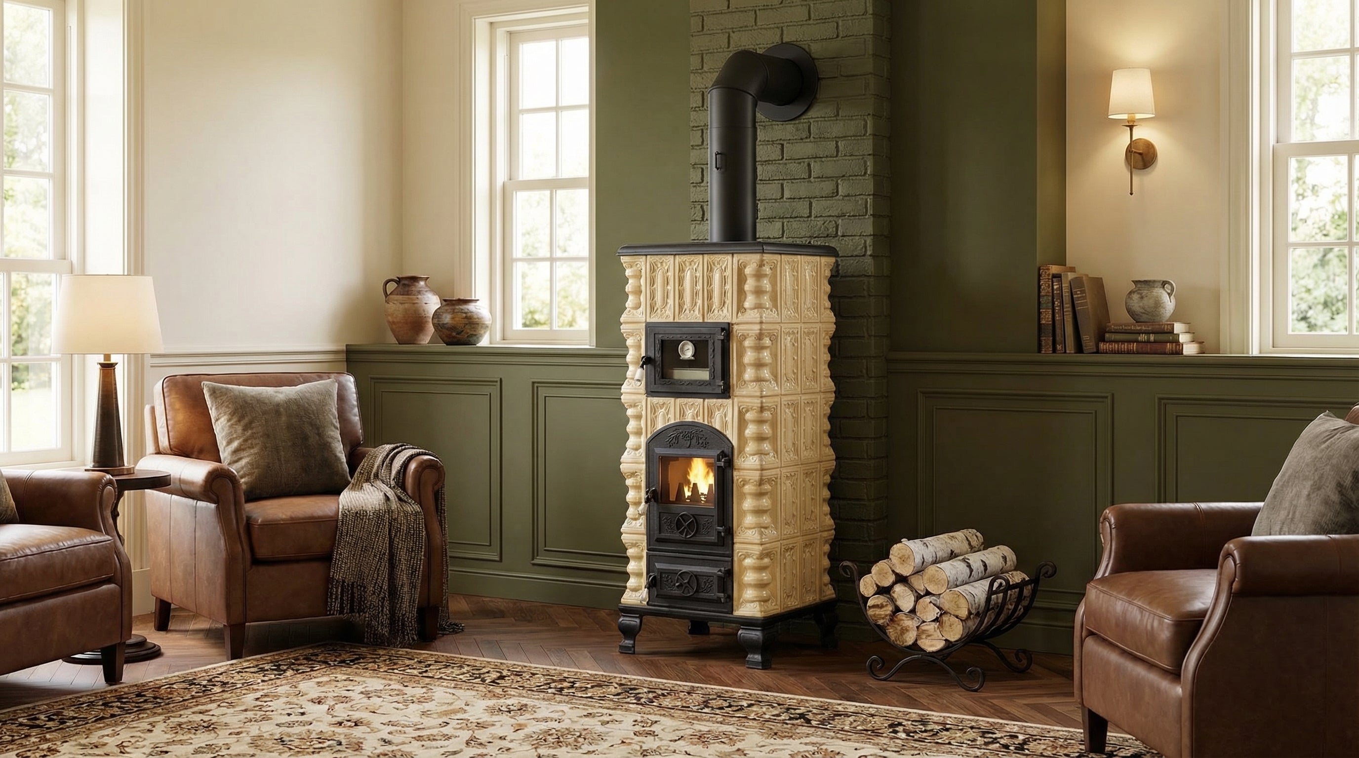 POÊLE CÉRAMIQUE MODÈLE 5 CRÈME 10 kW