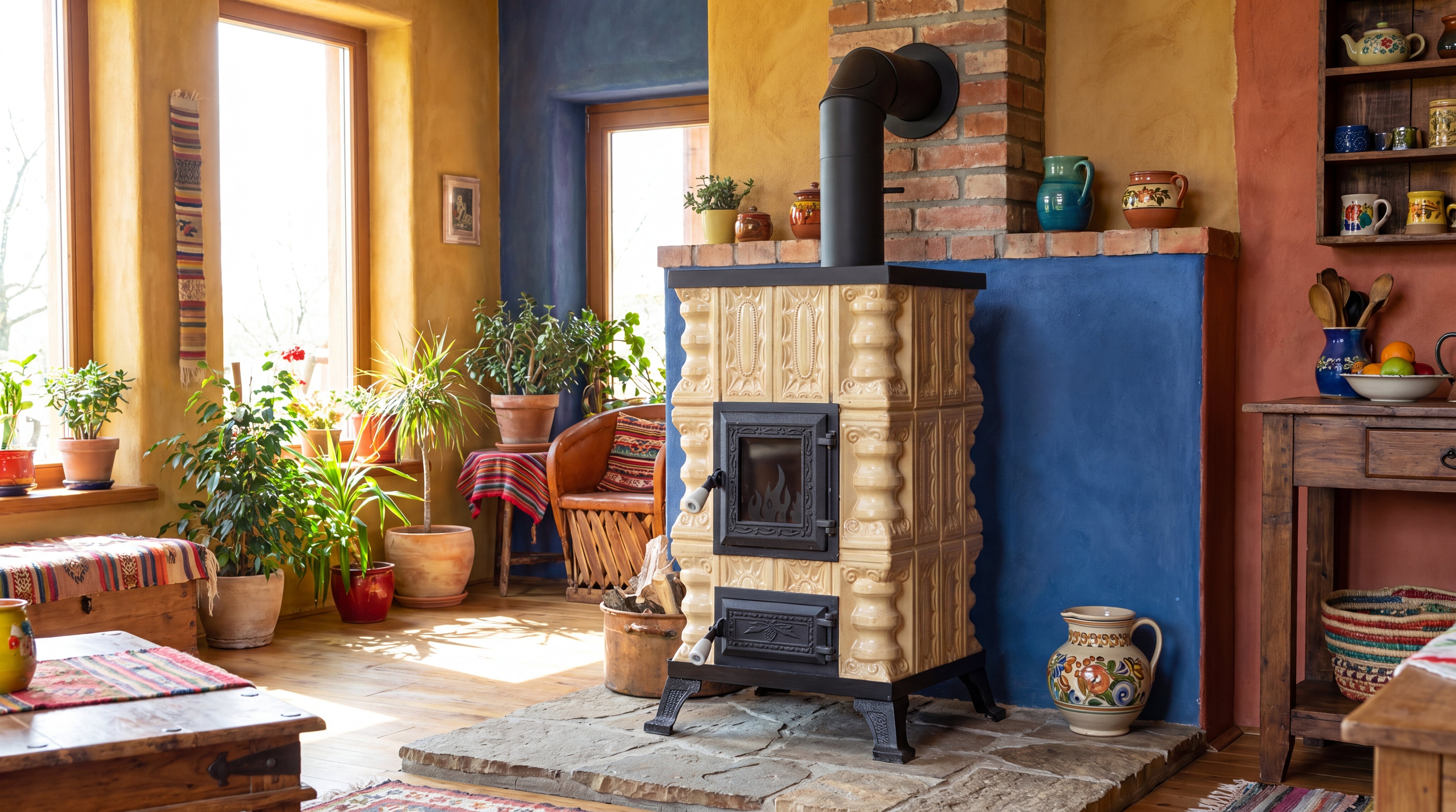 POÊLE CÉRAMIQUE MODÈLE 15 CRÈME 5 kW