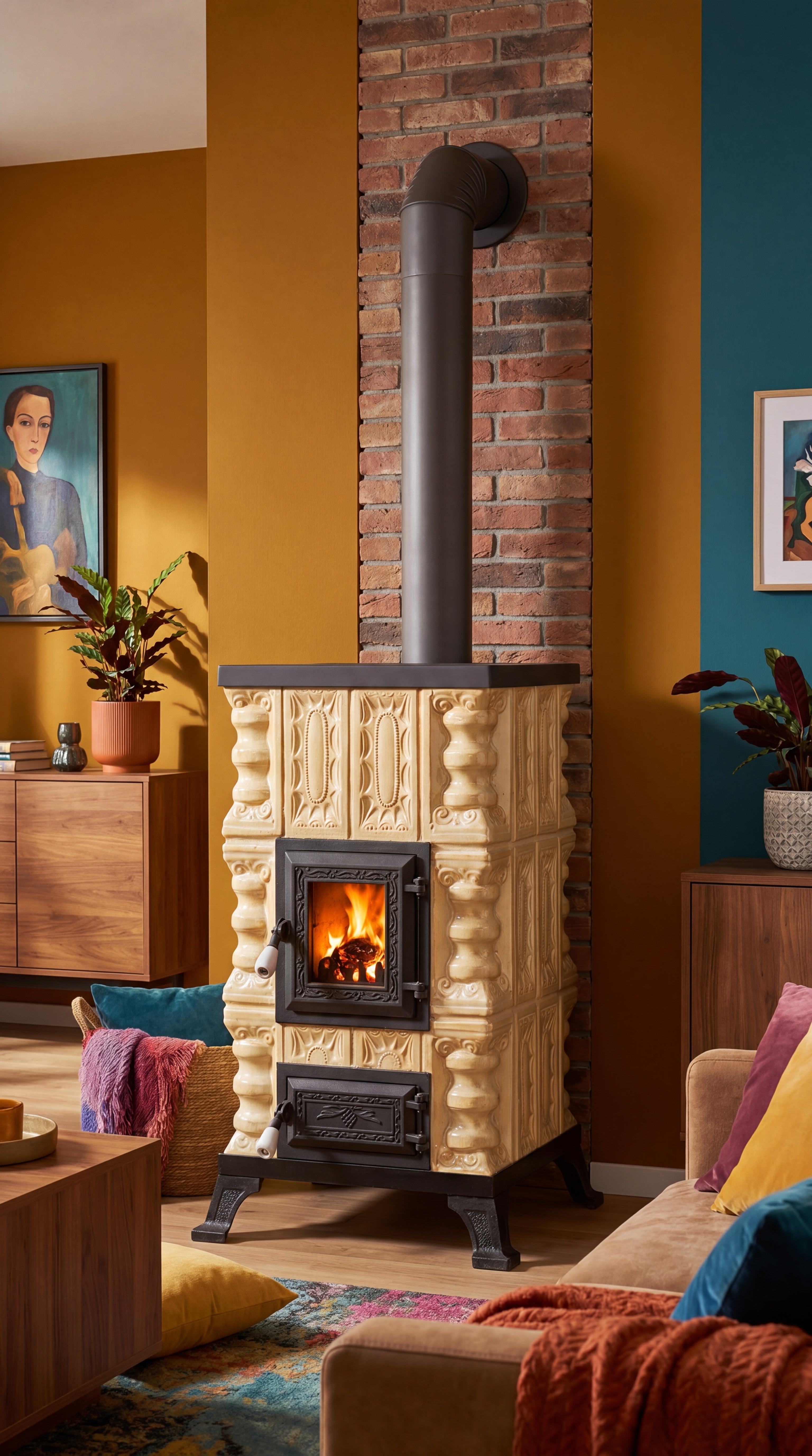 POÊLE CÉRAMIQUE MODÈLE 15 CRÈME 5 kW