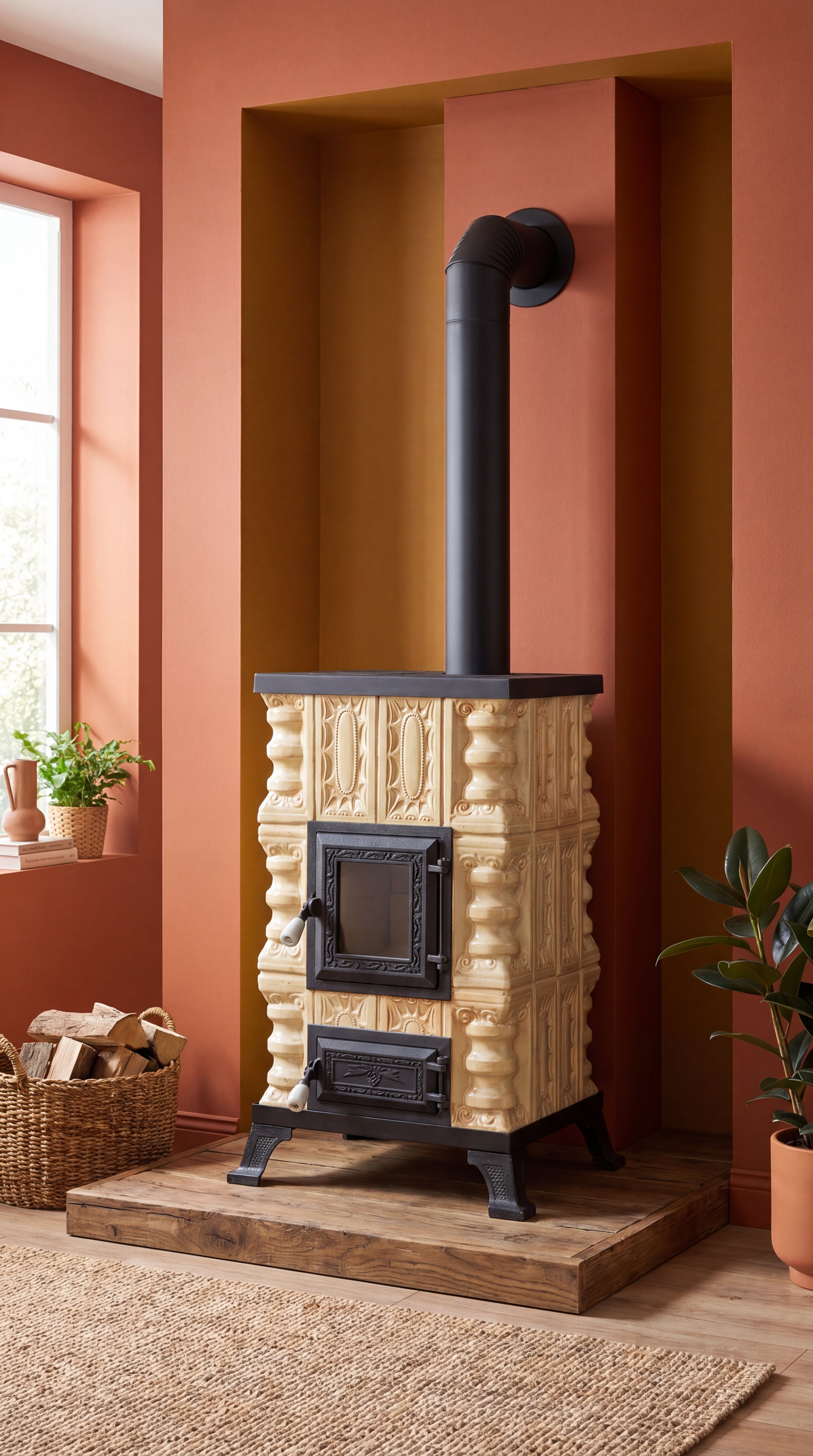 POÊLE CÉRAMIQUE MODÈLE 15 CRÈME 5 kW