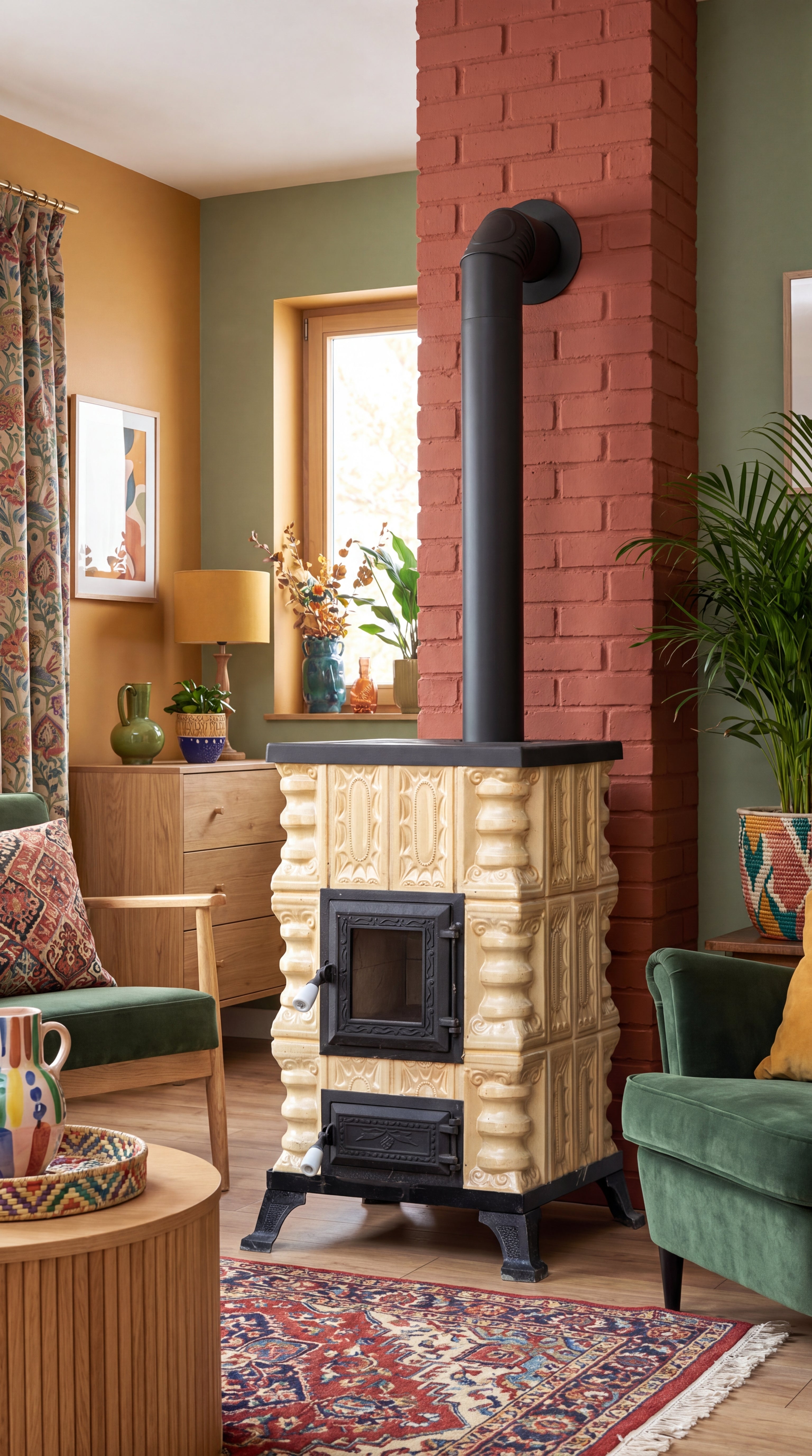 POÊLE CÉRAMIQUE MODÈLE 15 CRÈME 5 kW