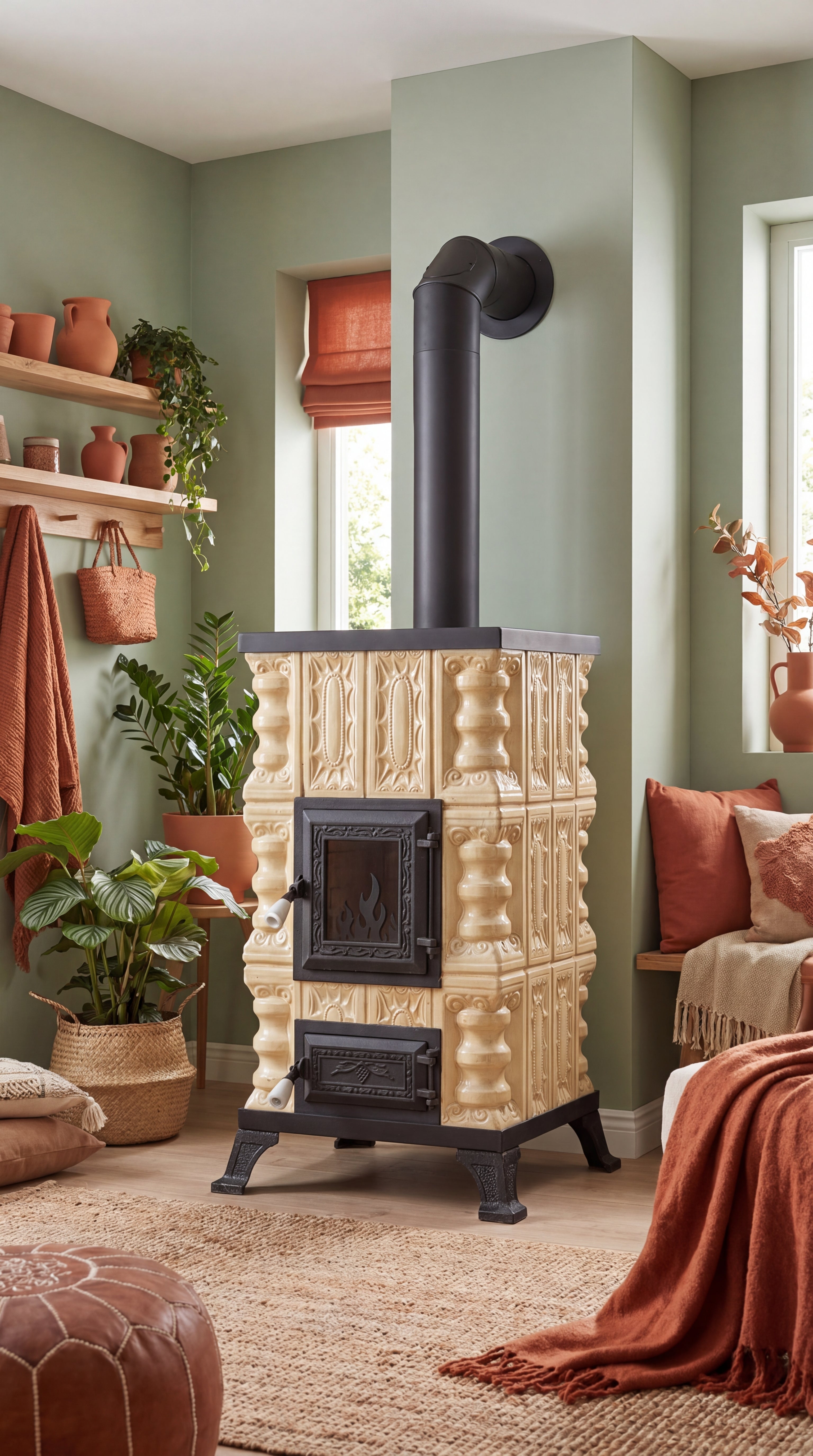 POÊLE CÉRAMIQUE MODÈLE 15 CRÈME 5 kW