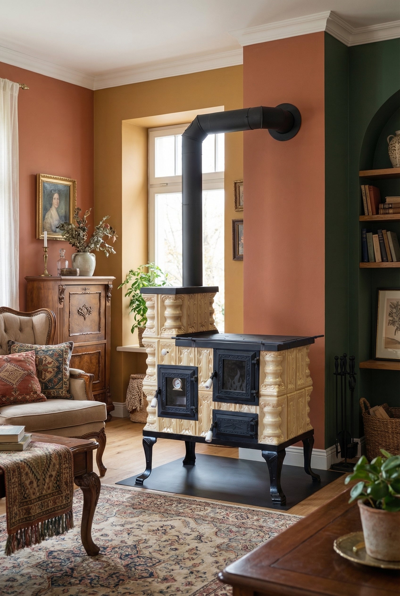CERAMIC STOVE MODEL 27 CREAM LEFT 8 kW