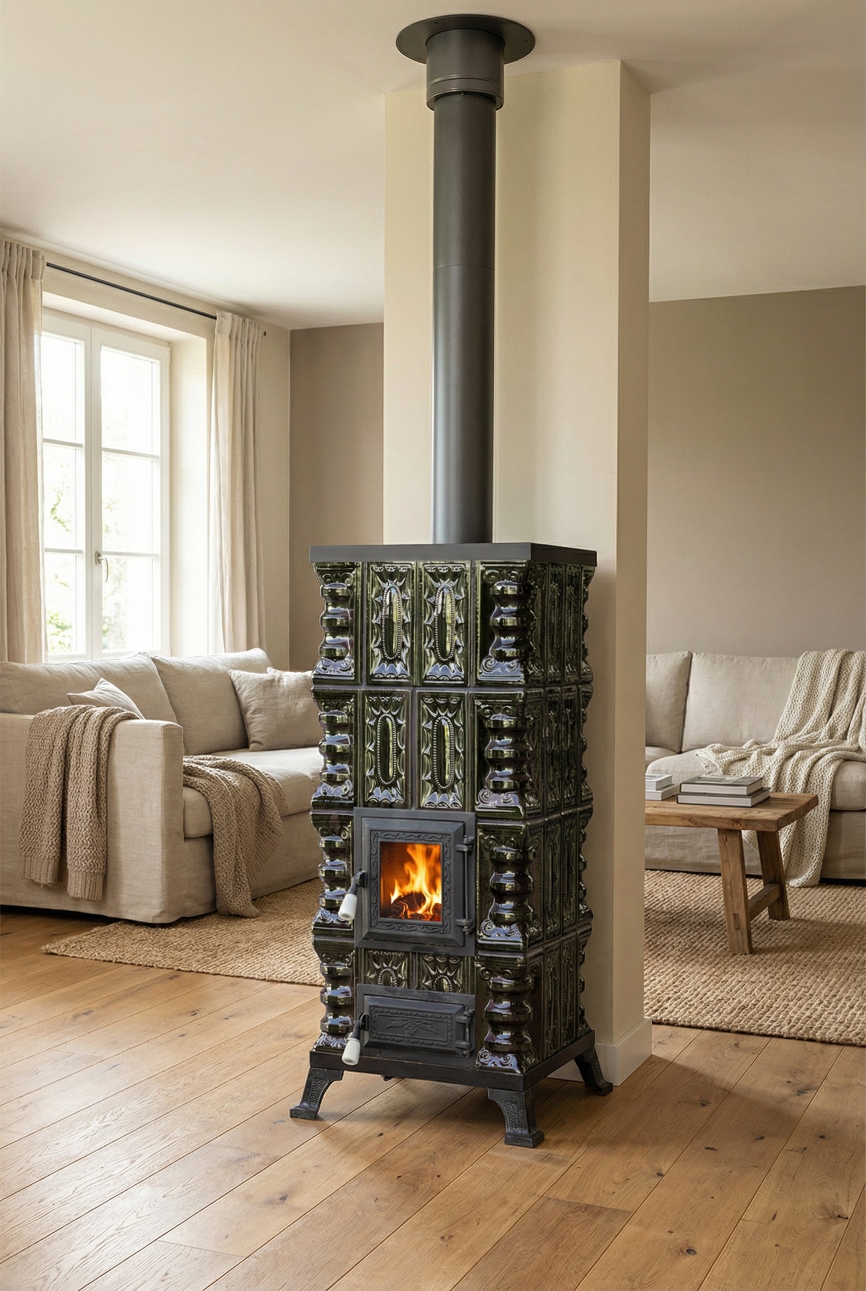 POÊLE CÉRAMIQUE MODÈLE 2 VERT 7 kW