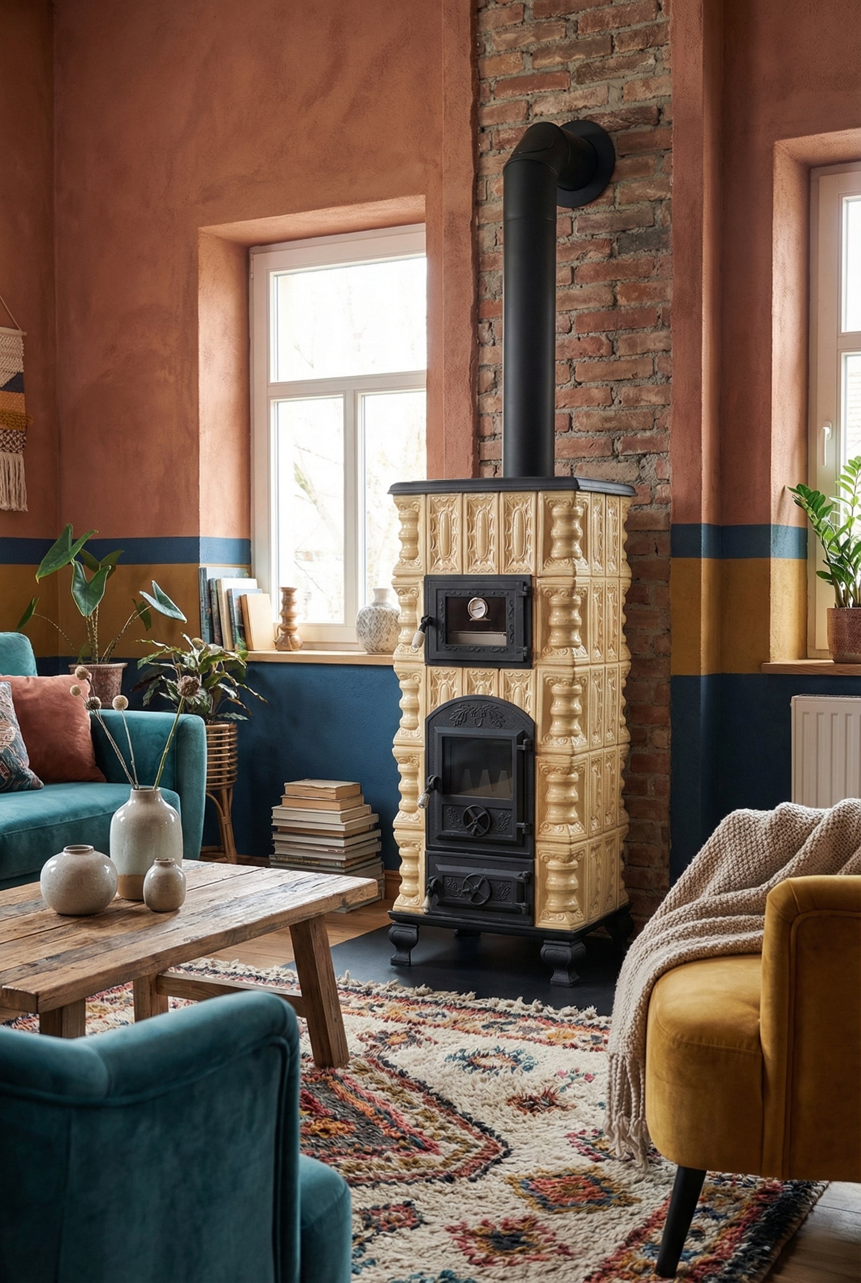 POÊLE CÉRAMIQUE MODÈLE 5 CRÈME 10 kW