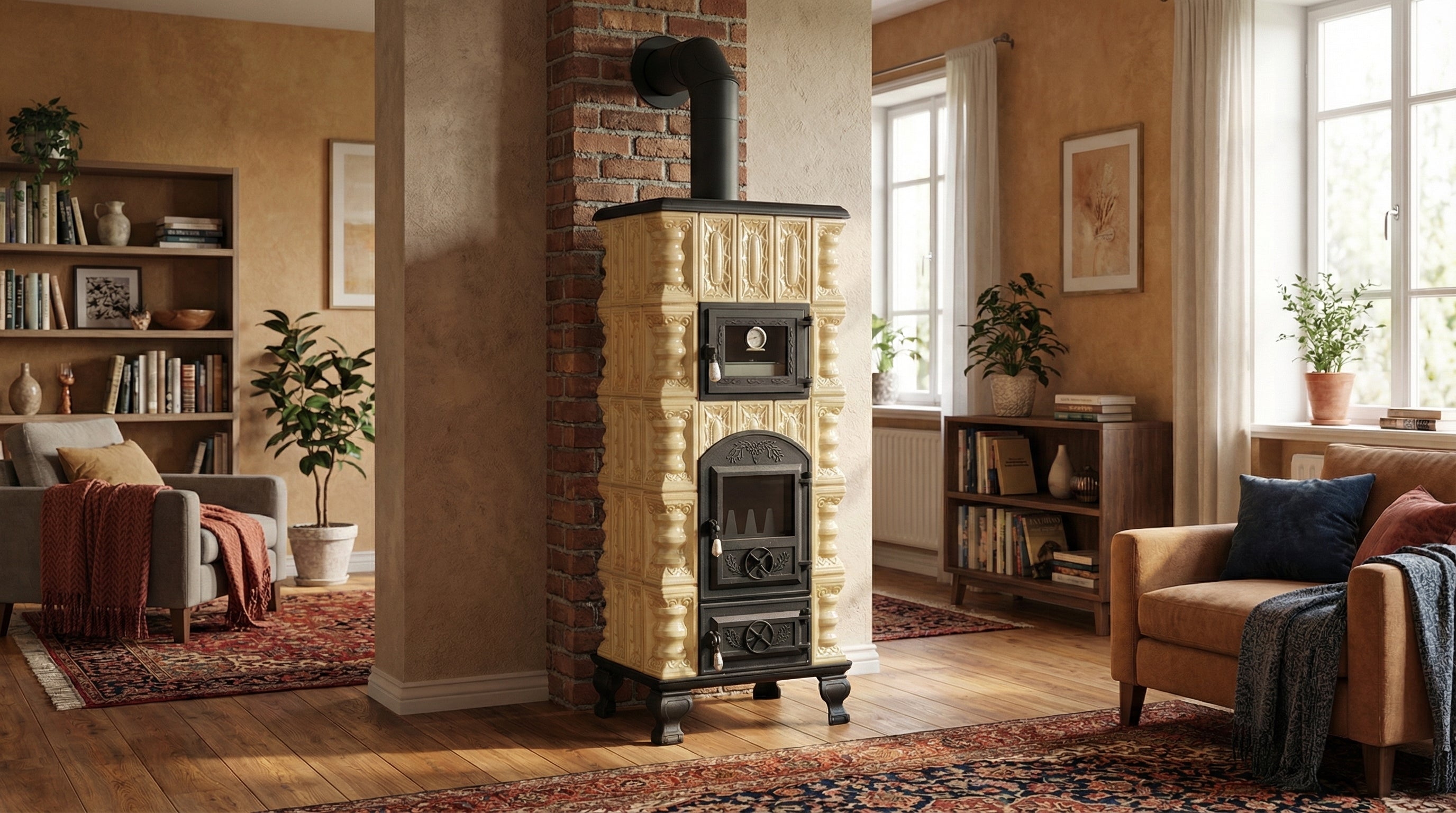 POÊLE CÉRAMIQUE MODÈLE 5 CRÈME 10 kW