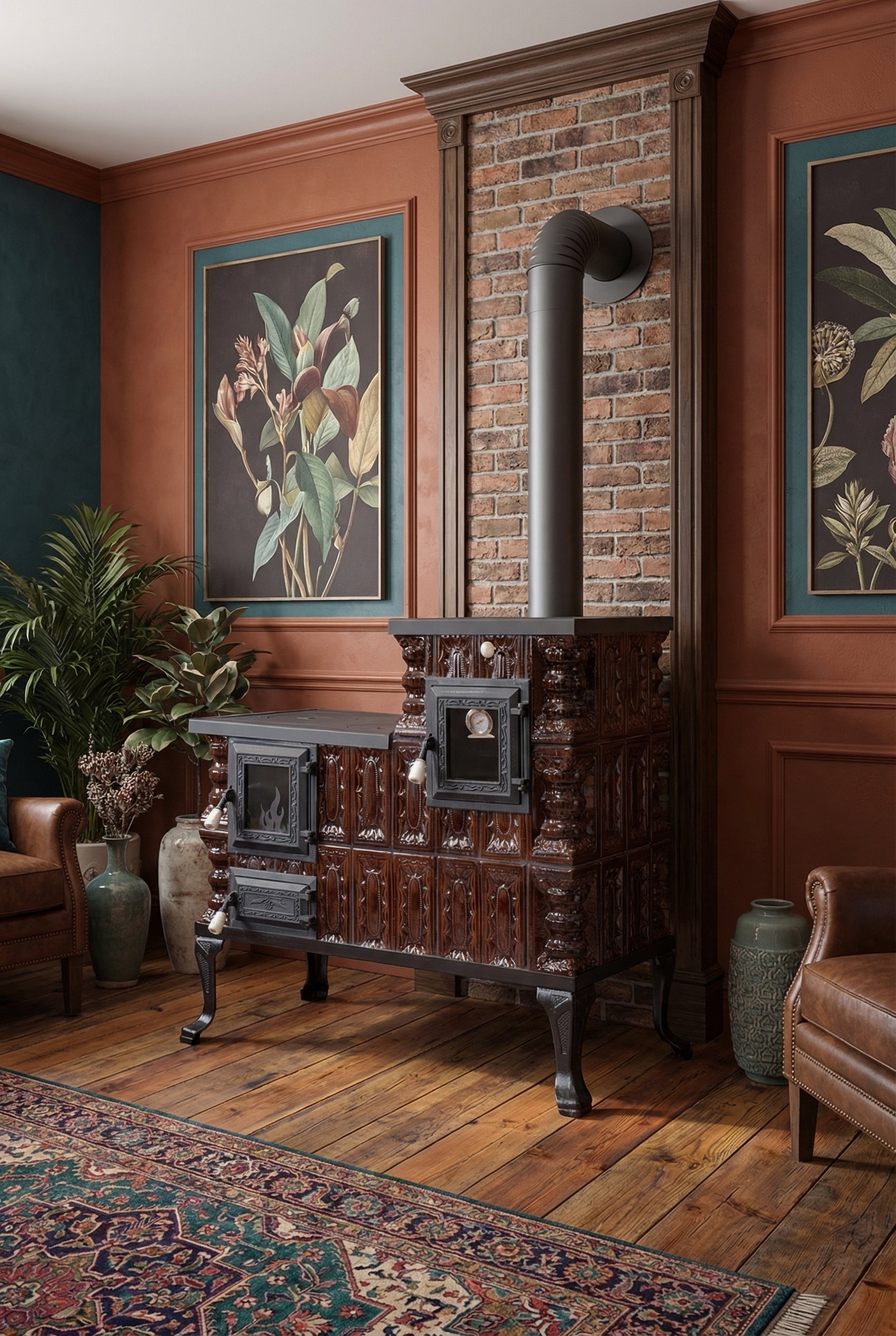 POÊLE CÉRAMIQUE MODÈLE 1 MARRON DROIT 10 kW