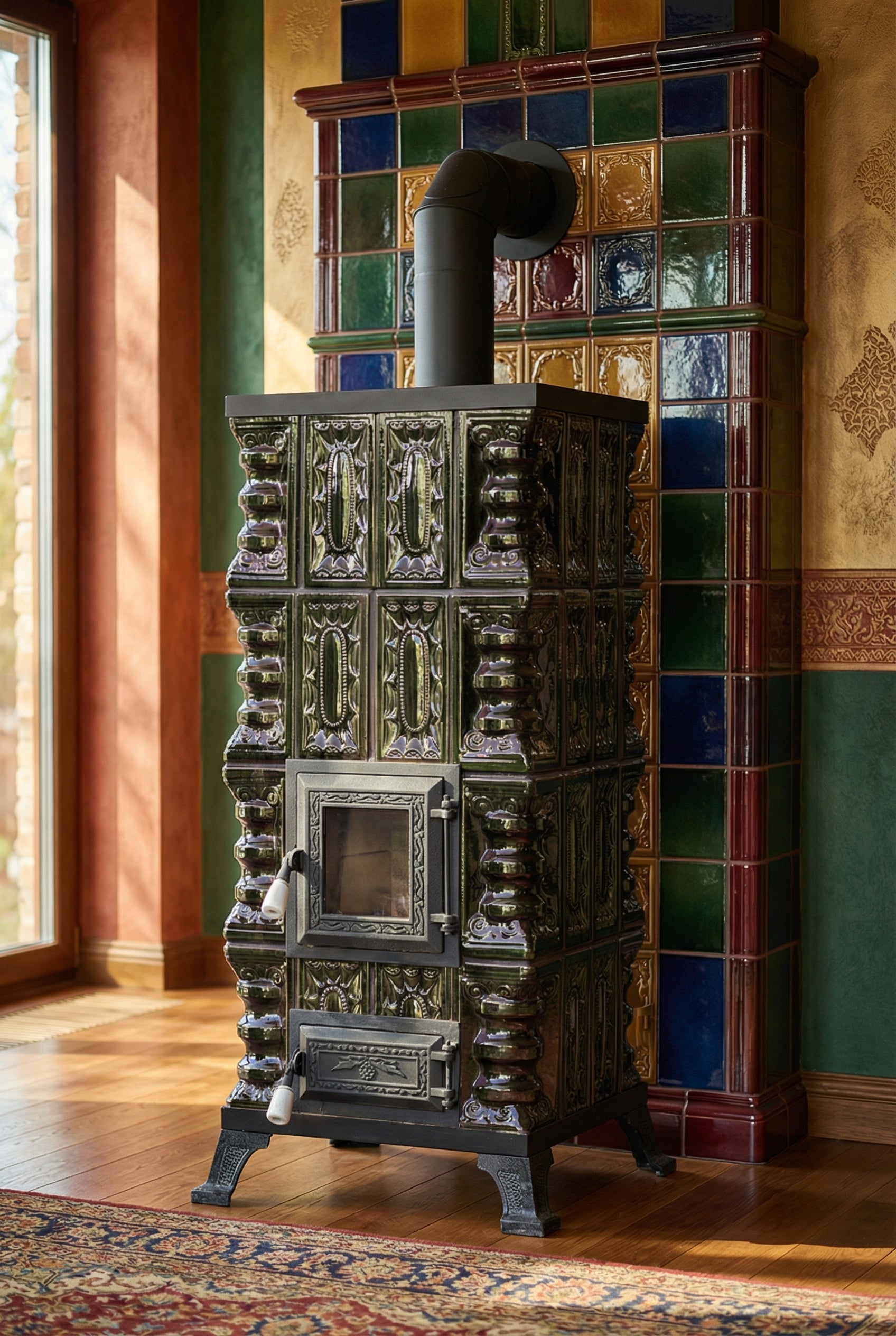 POÊLE CÉRAMIQUE MODÈLE 2 VERT 7 kW