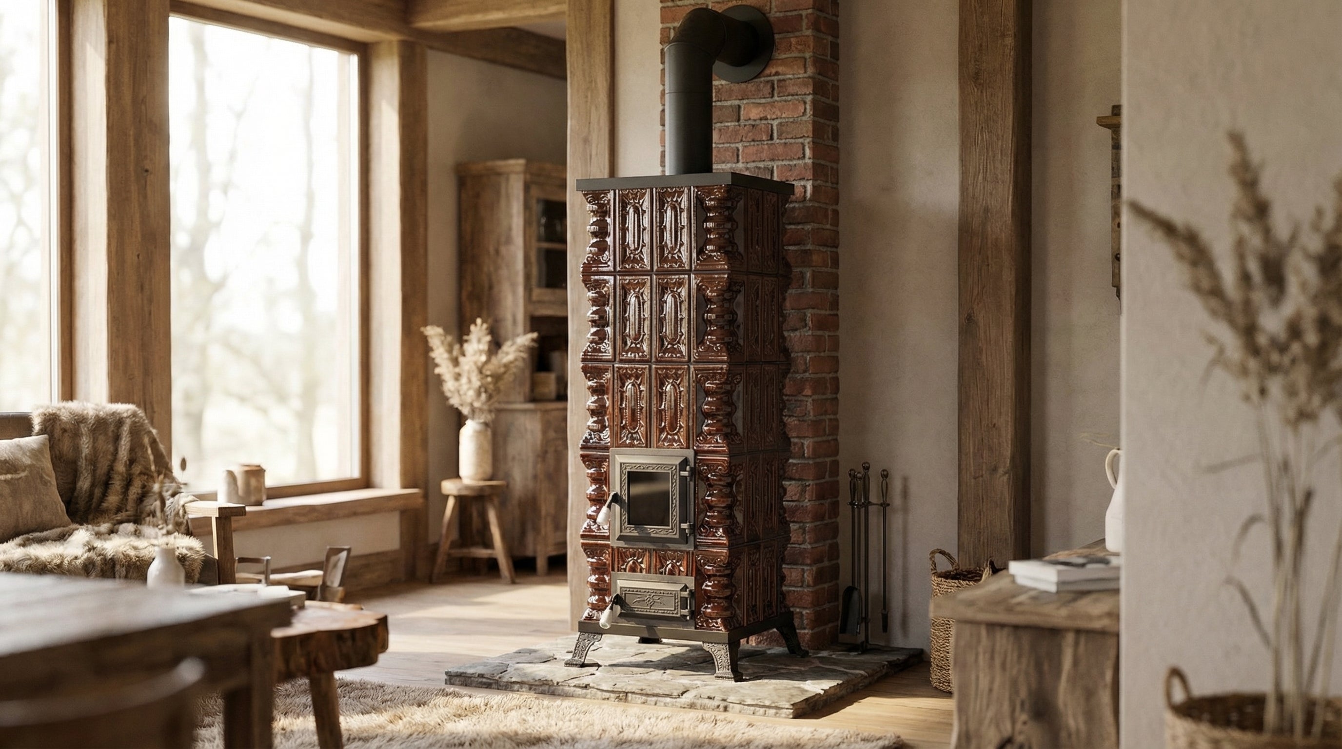 POÊLE CÉRAMIQUE MODÈLE 3 MARRON 8 kW