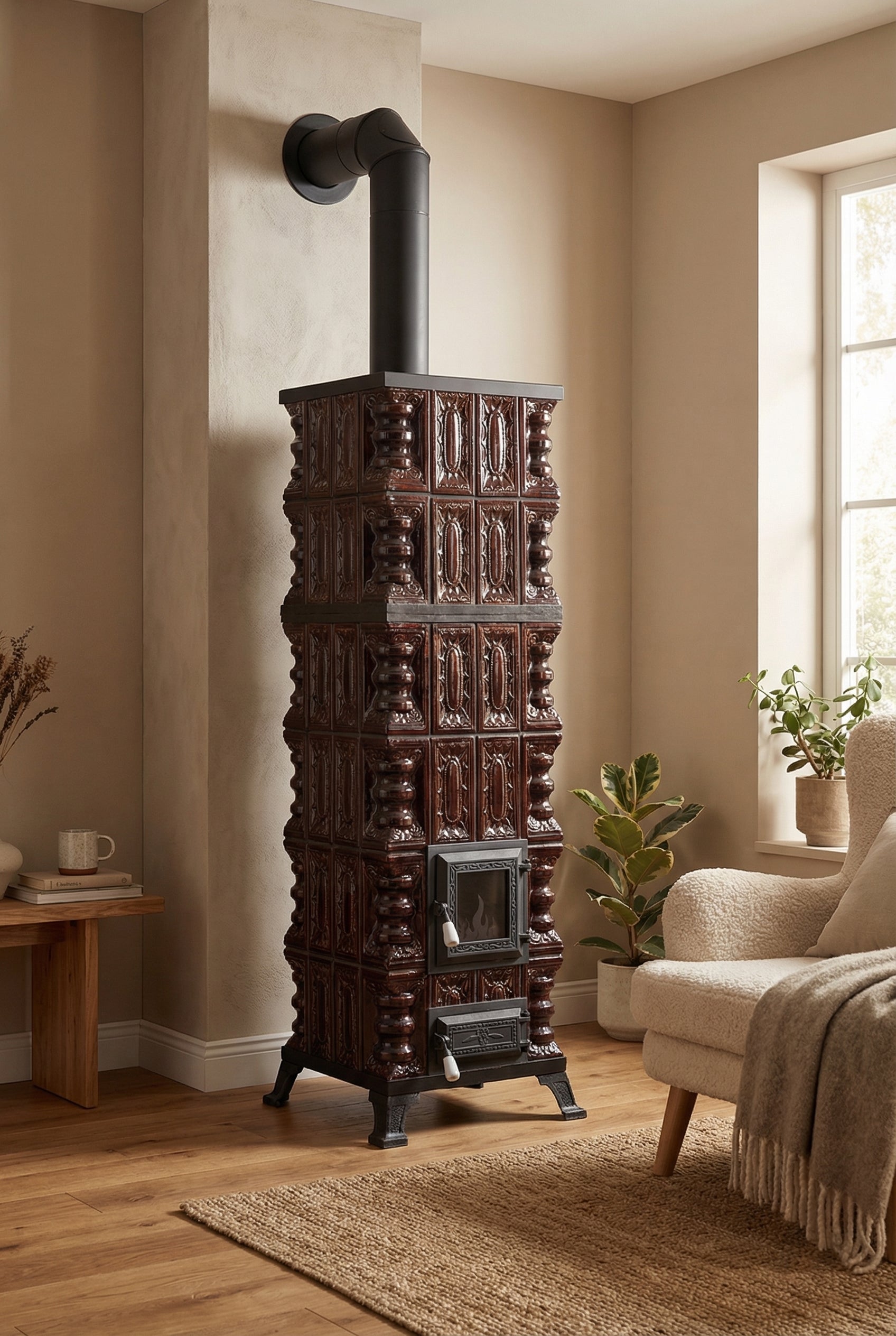 POÊLE CÉRAMIQUE MODÈLE 11 MARRON 10 kW