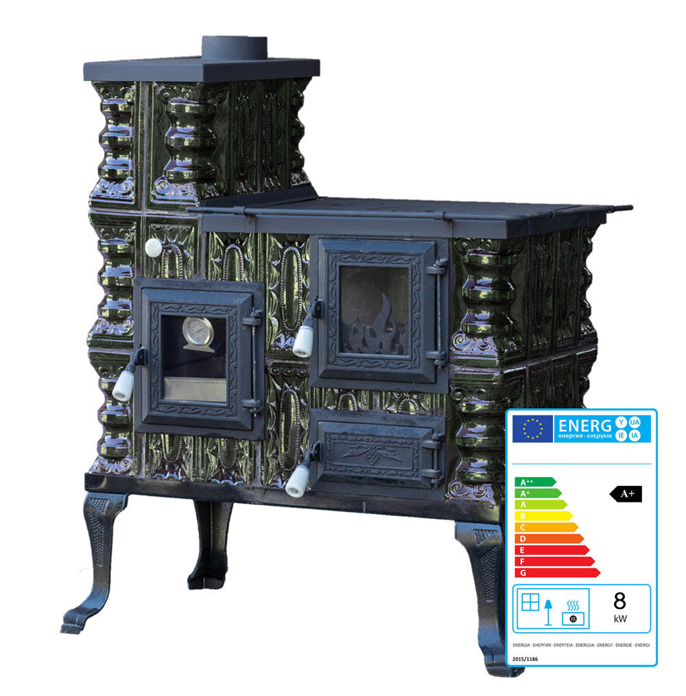 CERAMIC STOVE MODEL 27 GREEN LEFT 8 kW