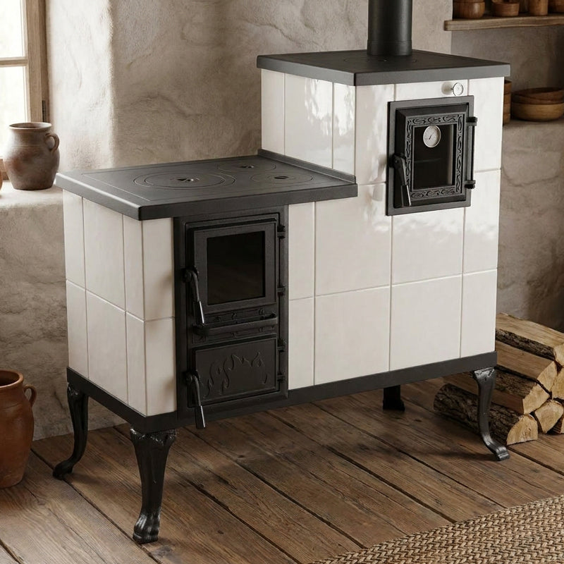 CERAMIC STOVE MODEL 1 WHITE RIGHT 10 kW